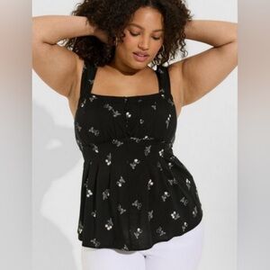NWT Torrid 4 
Peplum Challis Cherry Corset Top